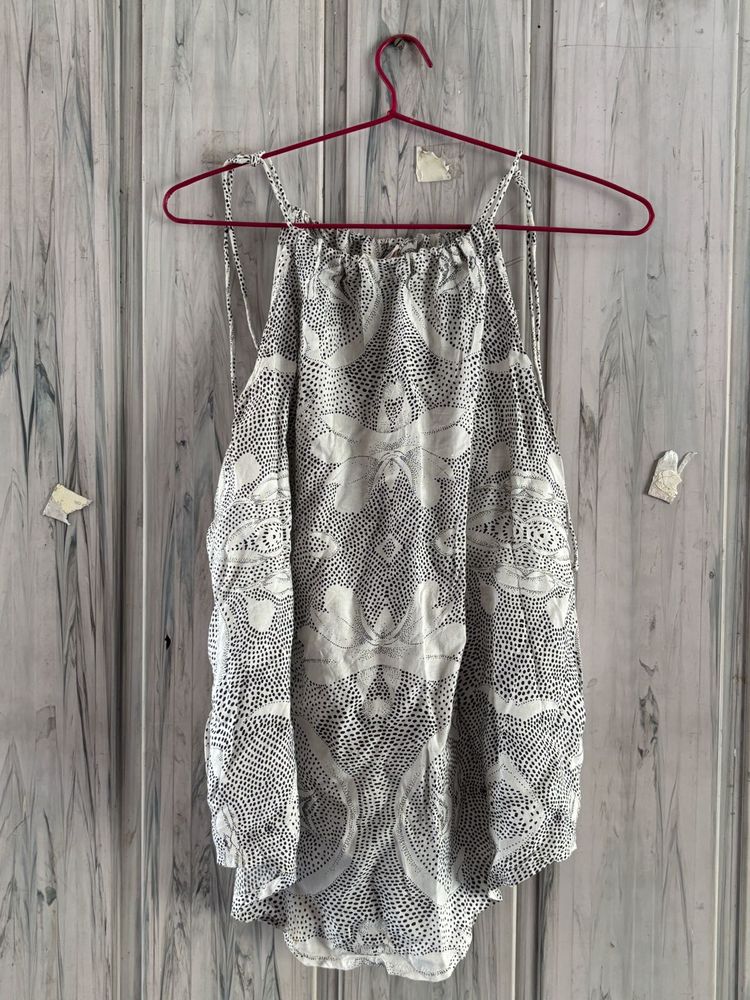 White String Tie Top For Summer