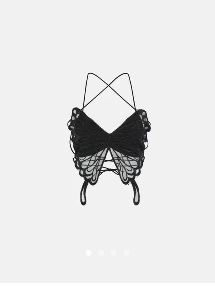 Butterfly Lace-Up Crop Top