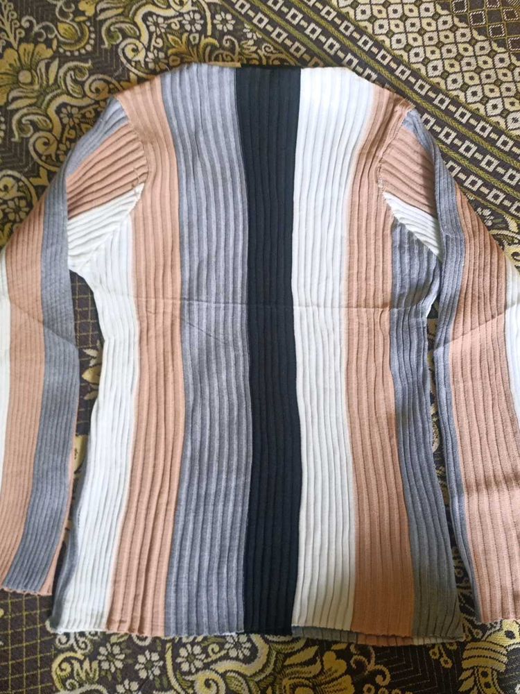 Striped Ribbed Knit Top
