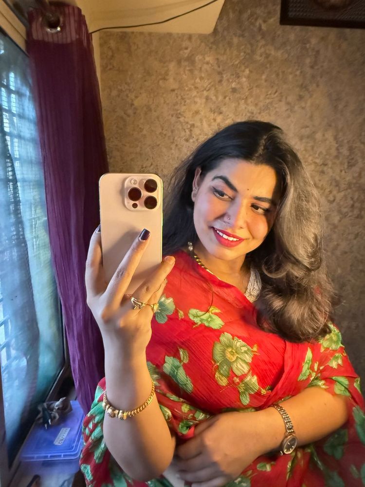 Elegant Red Floral Saree