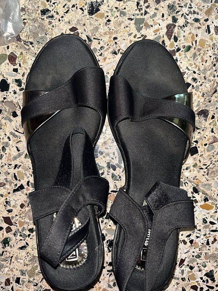 Black Strap Platform Sandals