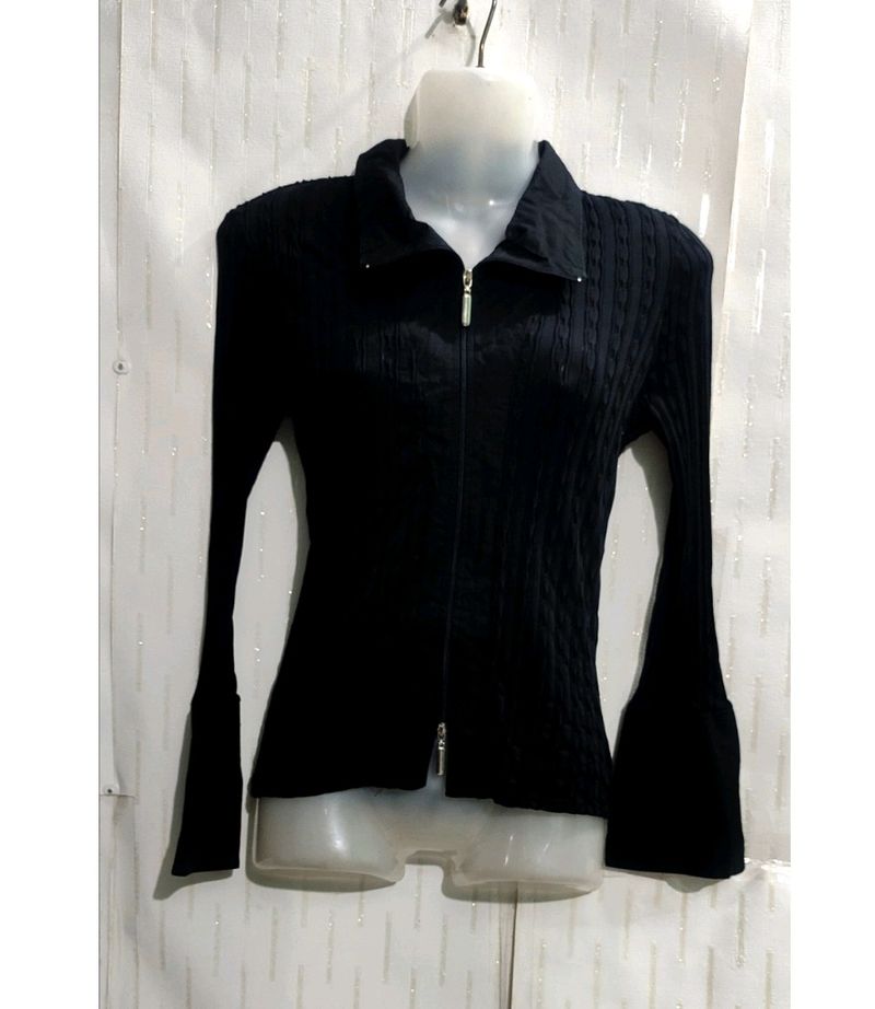 Black Zipper Top For Women&#39;s