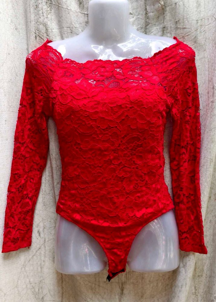 Red Lace Bodysuit