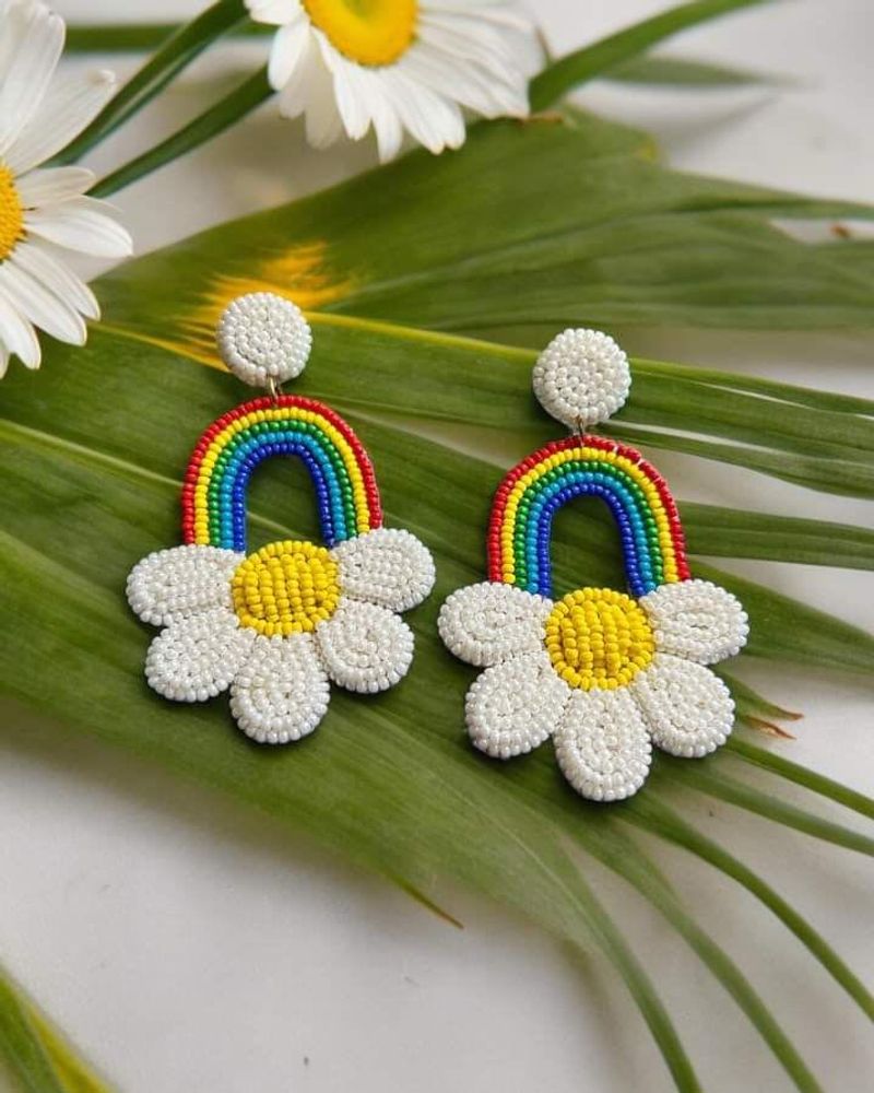 Rainbow Daisy Earrings