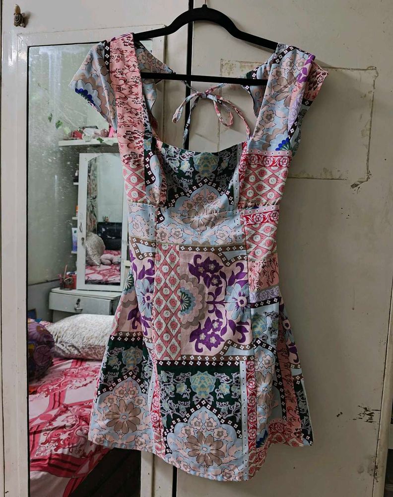 Boho Patchwork printed Mini Dress