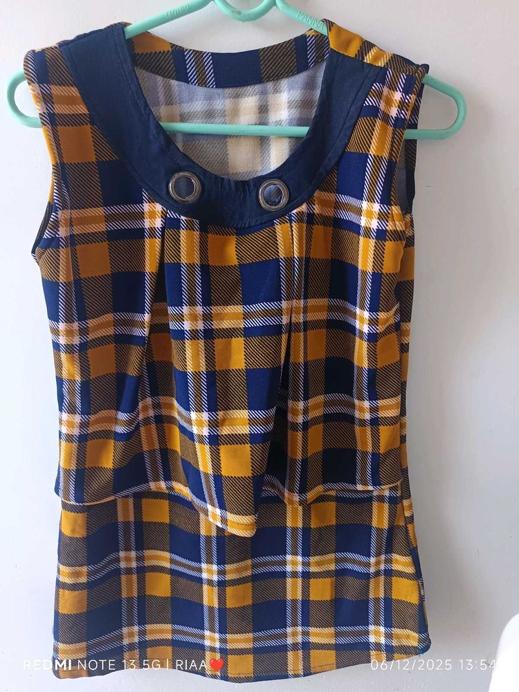 Cute Plaid Sleeveless Top