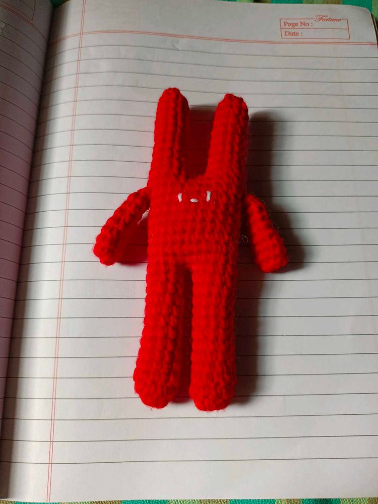 Red Knitted Bunny Plush
