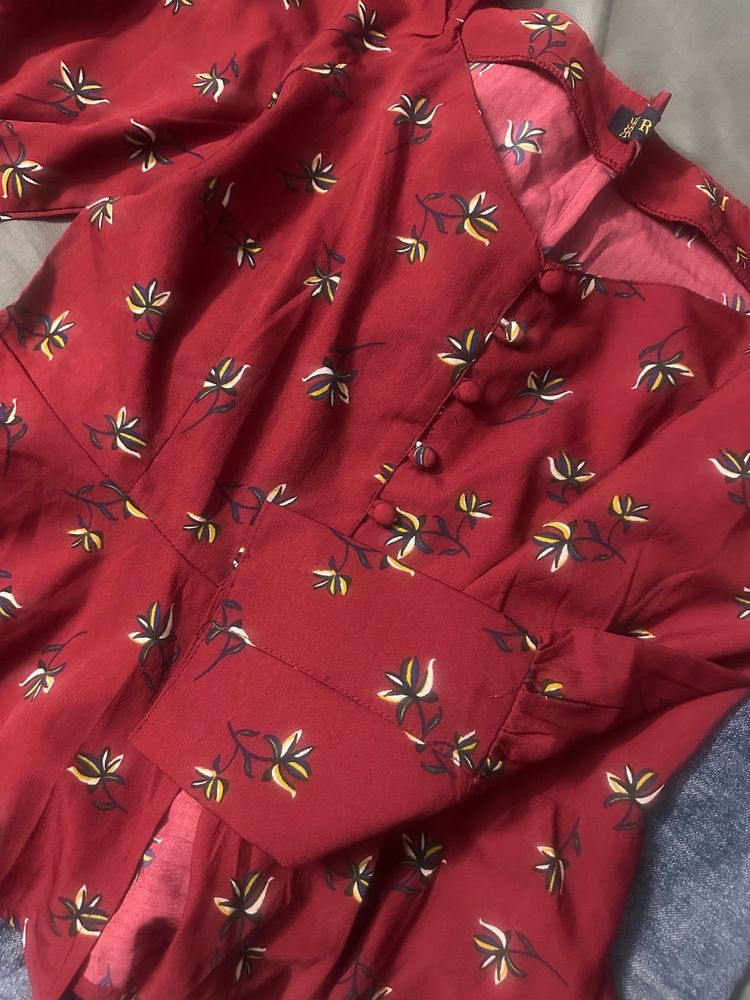 Floral Print flared Top