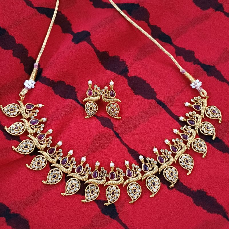 New Bridal Mango Necklace Matte Finish