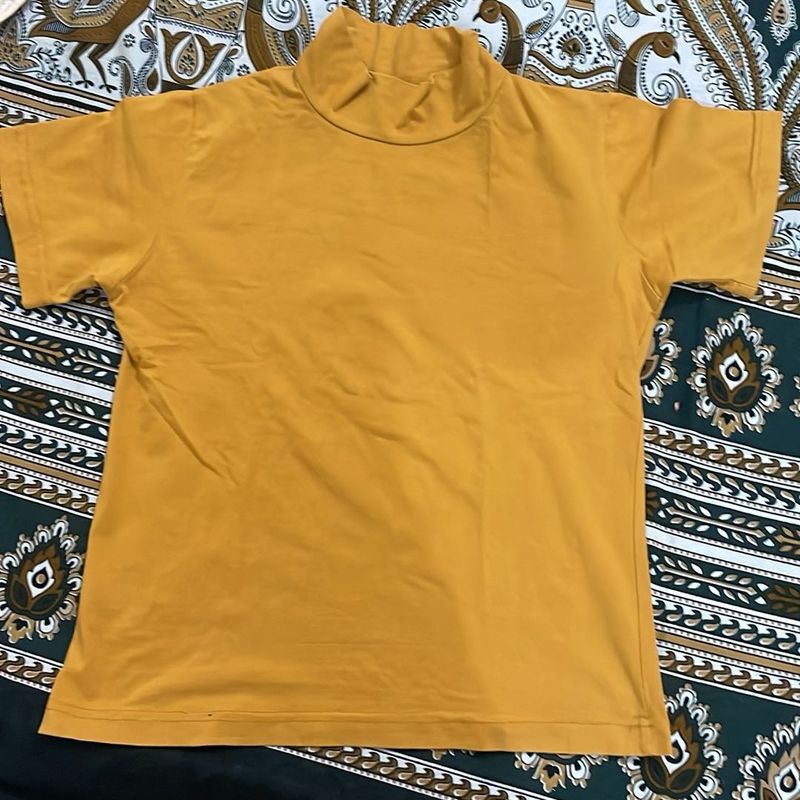 Mustard Turtleneck Top