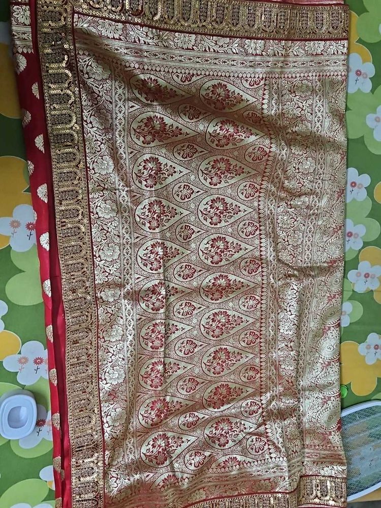 Elegant Red Banarasi Saree