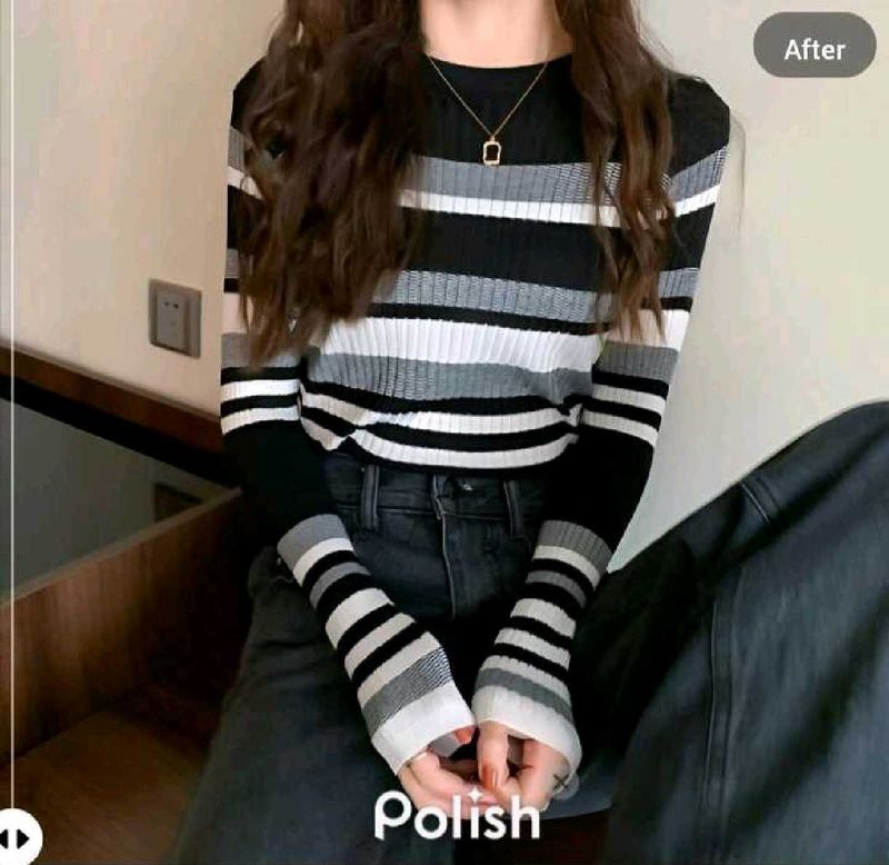 New with tag Pinterest Striped Long Sleeve Top