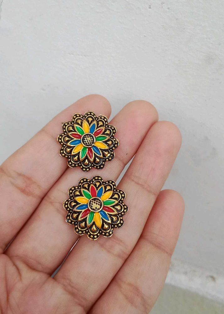 Colorful Flower Stud Earrings