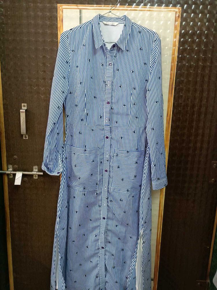 Tokyo Talkies Striped Casual Shirt Dress