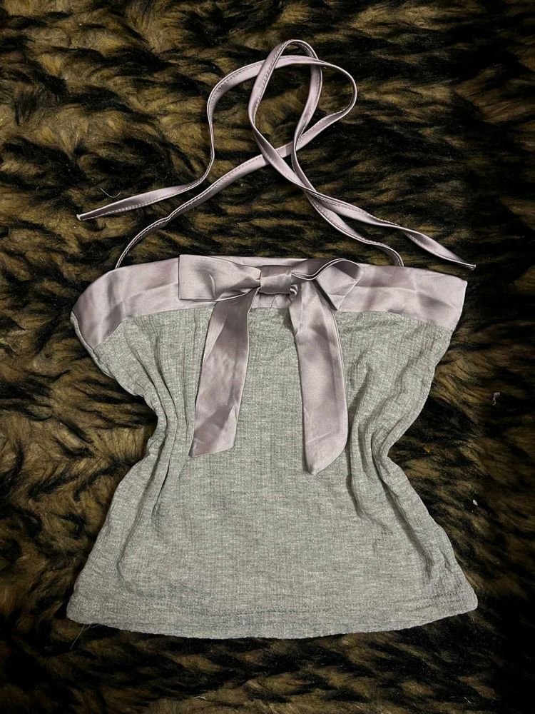 BOW HALTER NECK TOP