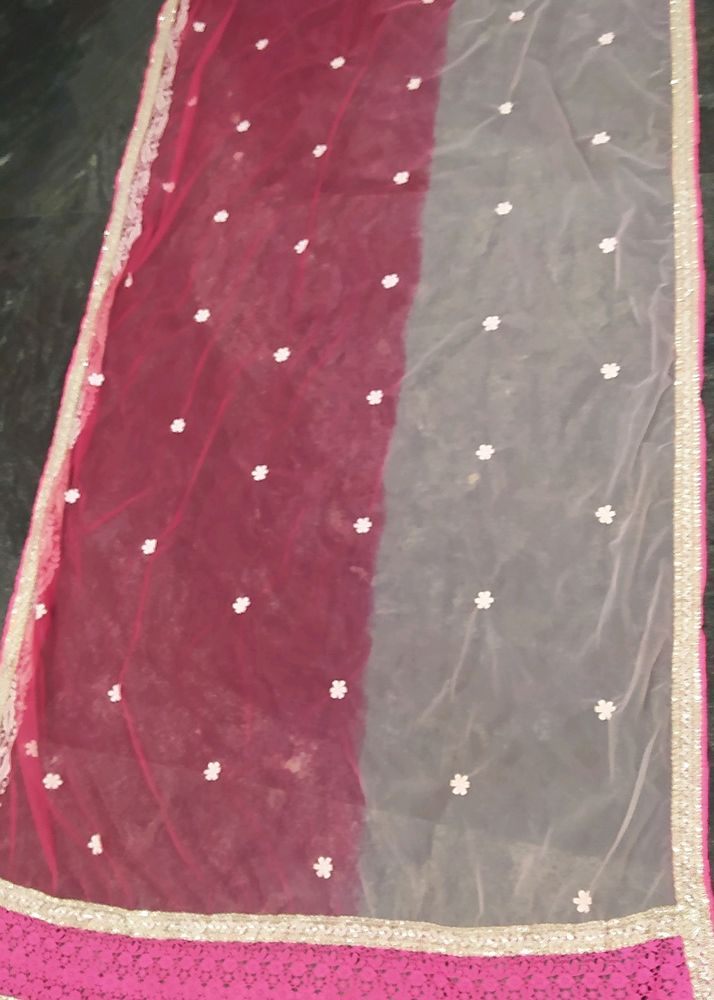 Net Pink Dupatta