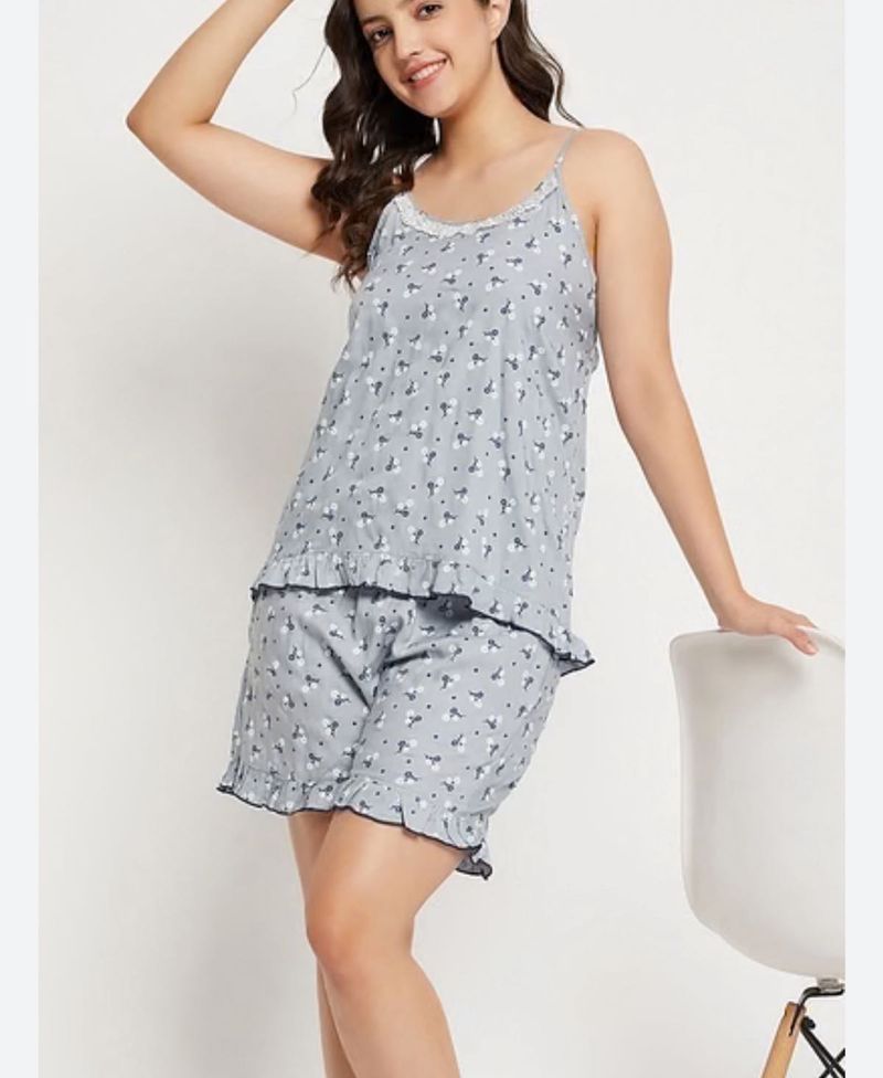 Blue Floral Cami &amp; Shorts Set