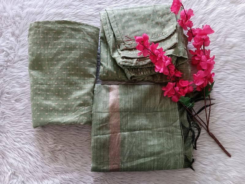 Women's Light Green Kurti Set