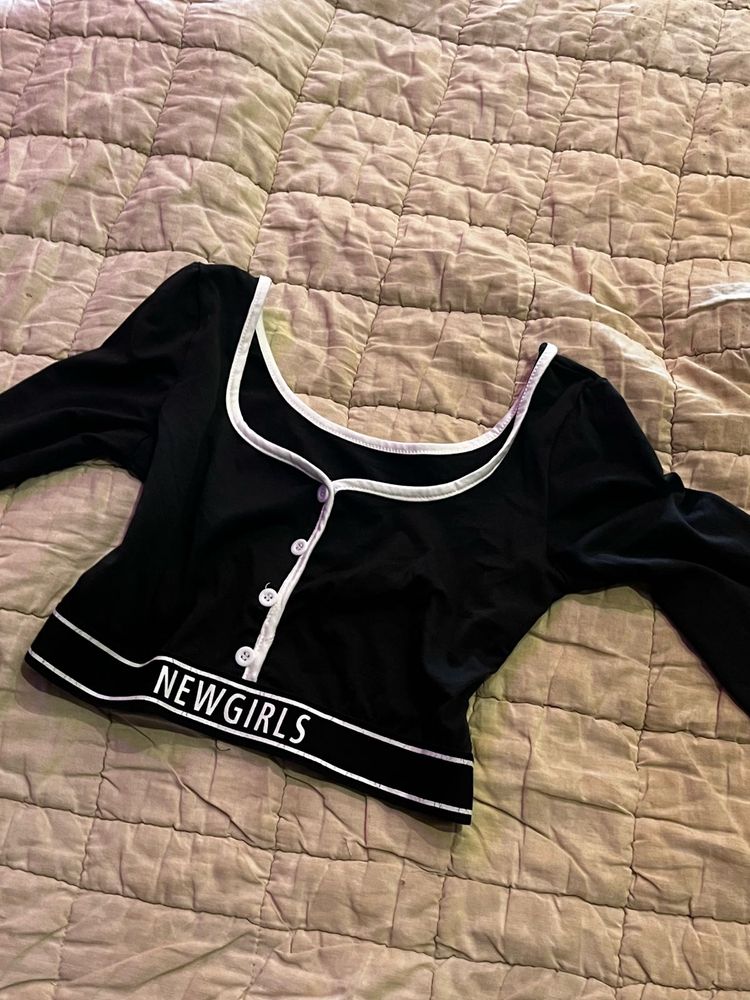 Cute Black Crop Top