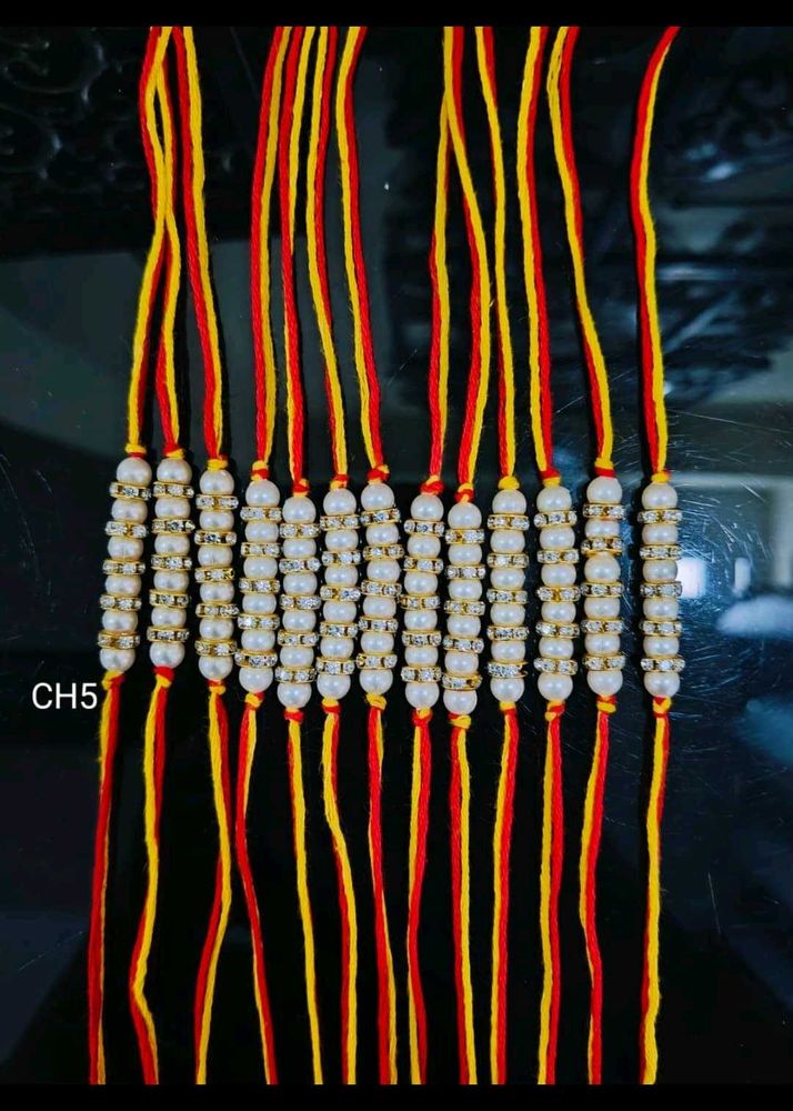 Pearl and Thread Rakhi Pack Of 6