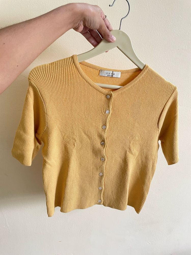 Yellow cardigan