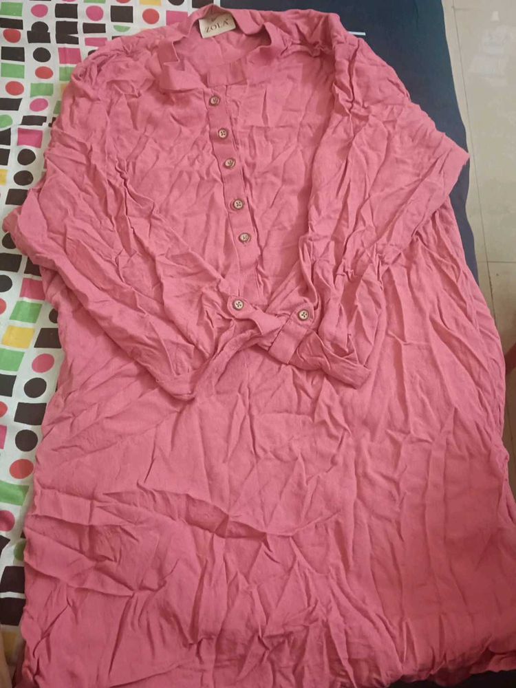 Pink Button-Down Top