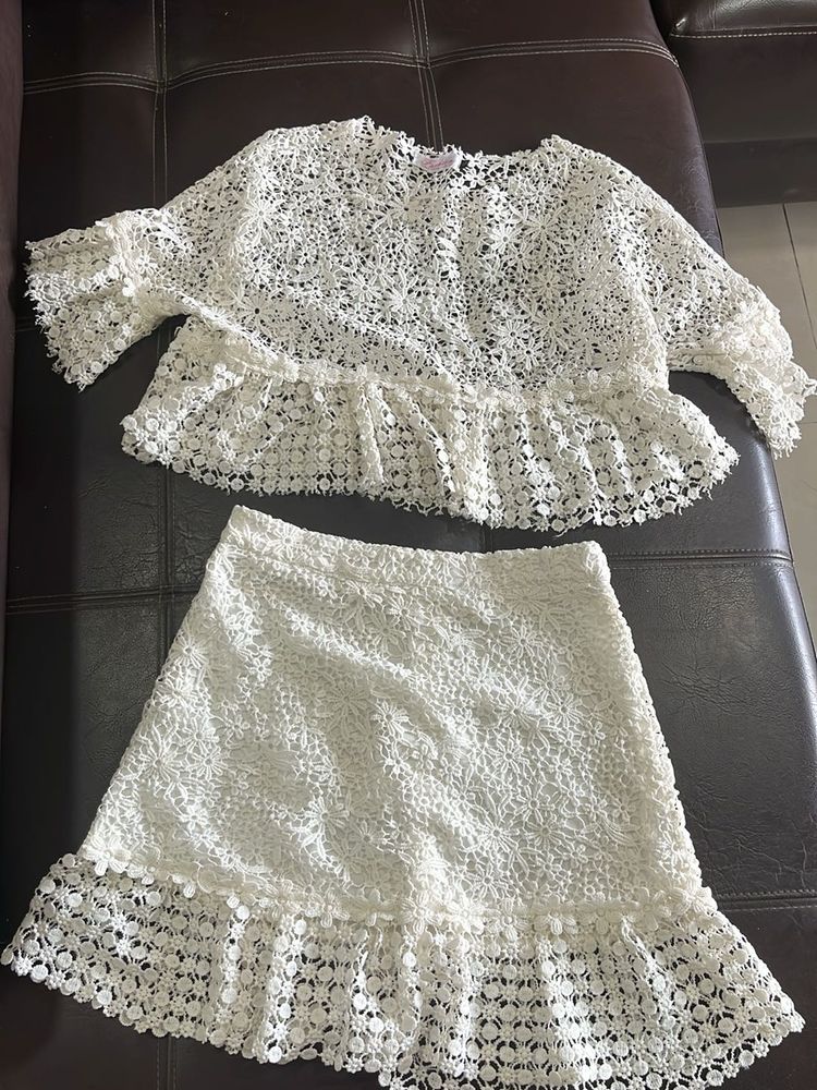 Lace Top &amp; Skirt Set