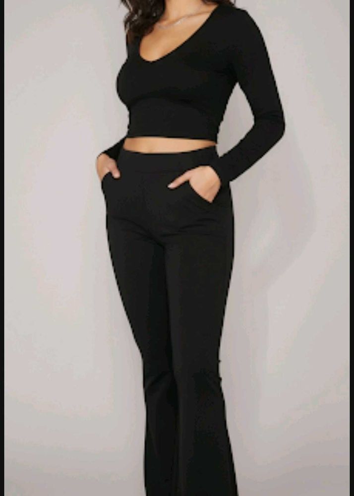 Black Flare Leg Pants