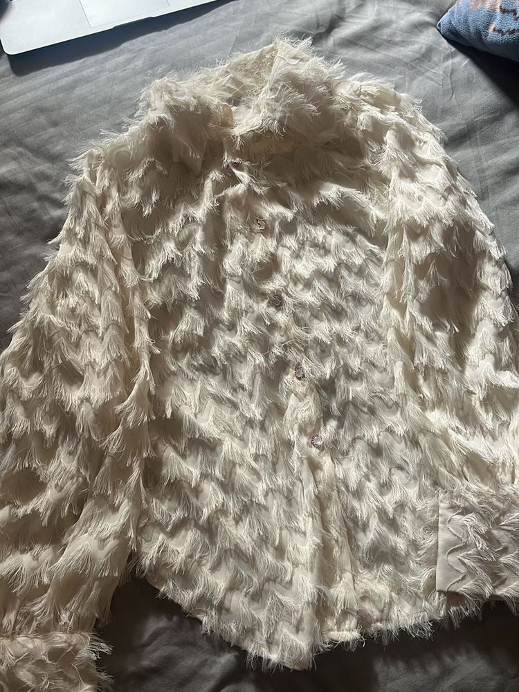 Pretty Fur Detail Shirt From Urbanic