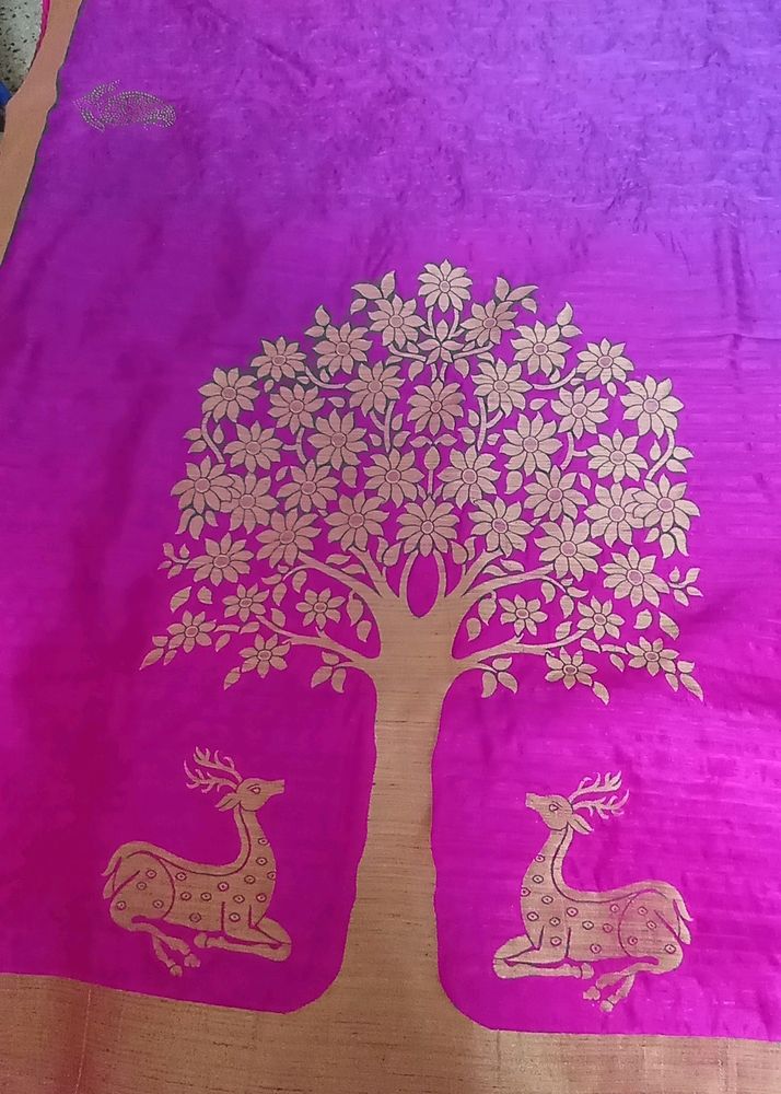 Dual Shaded Embroidered Saree