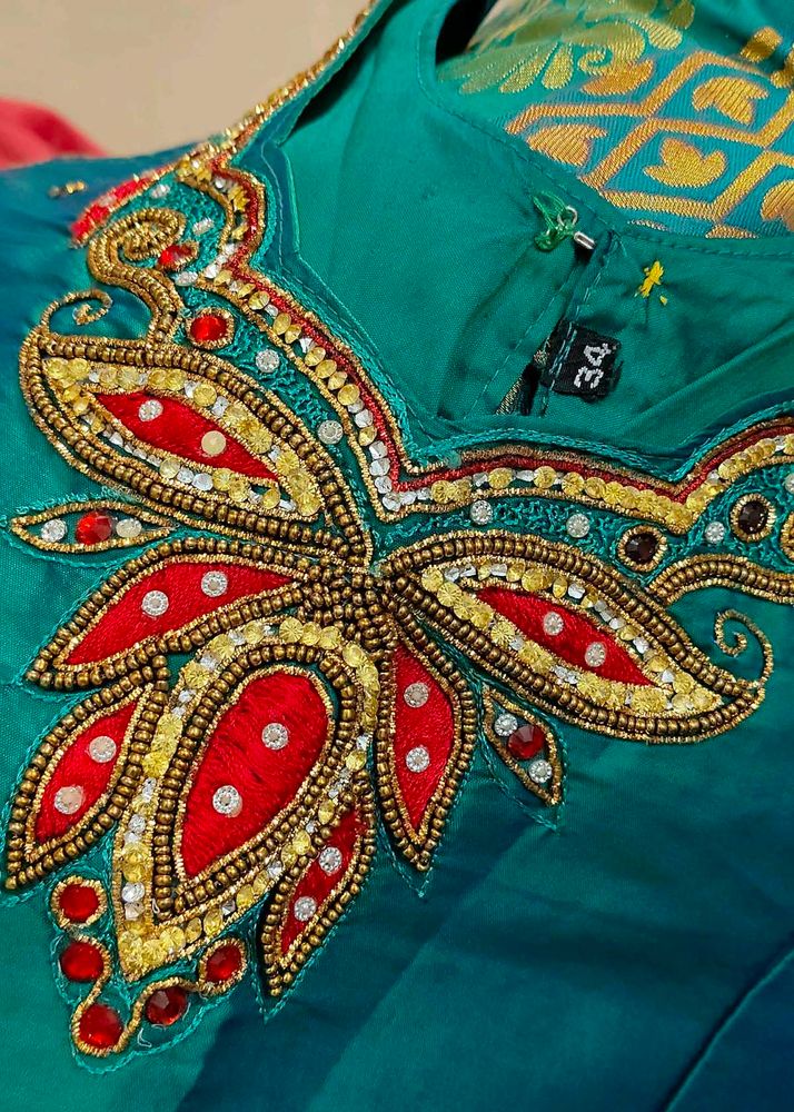 Embroidered Green Blouse