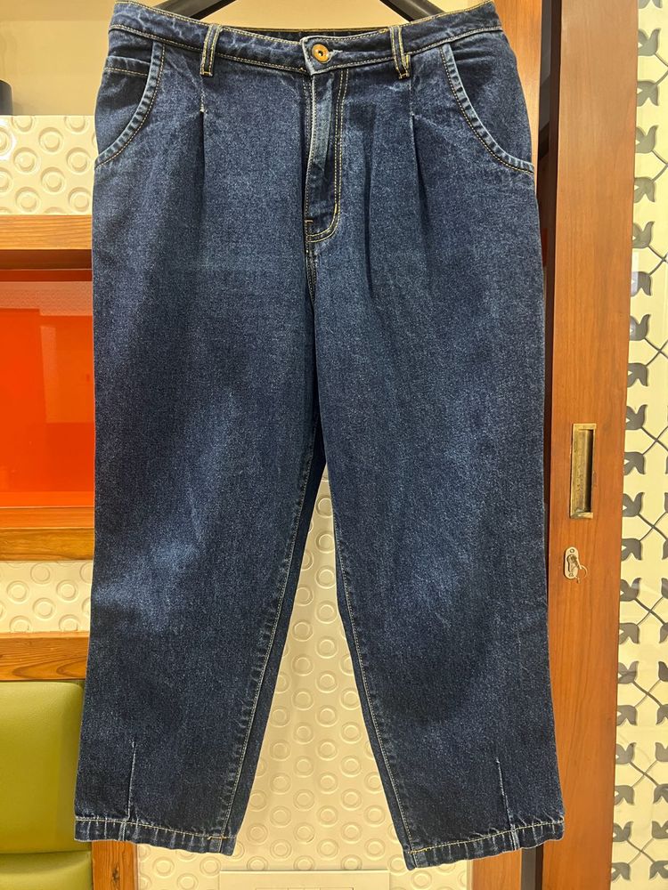 Denim Blue Jeans With Contrast Stitch