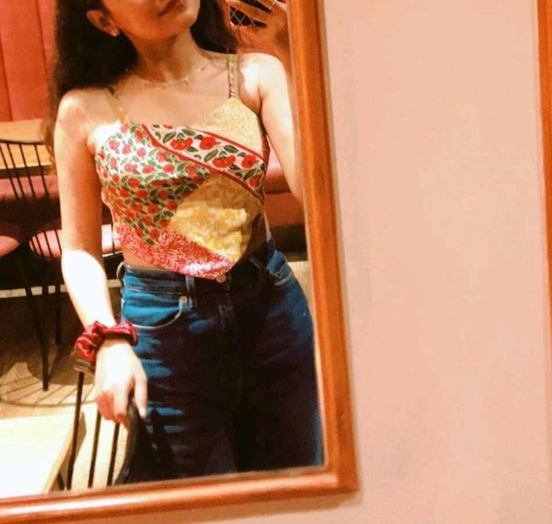 Floral Patchwork Crop Top