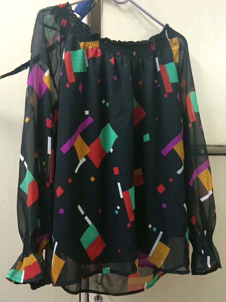 Fun Geometric Print Top for Women