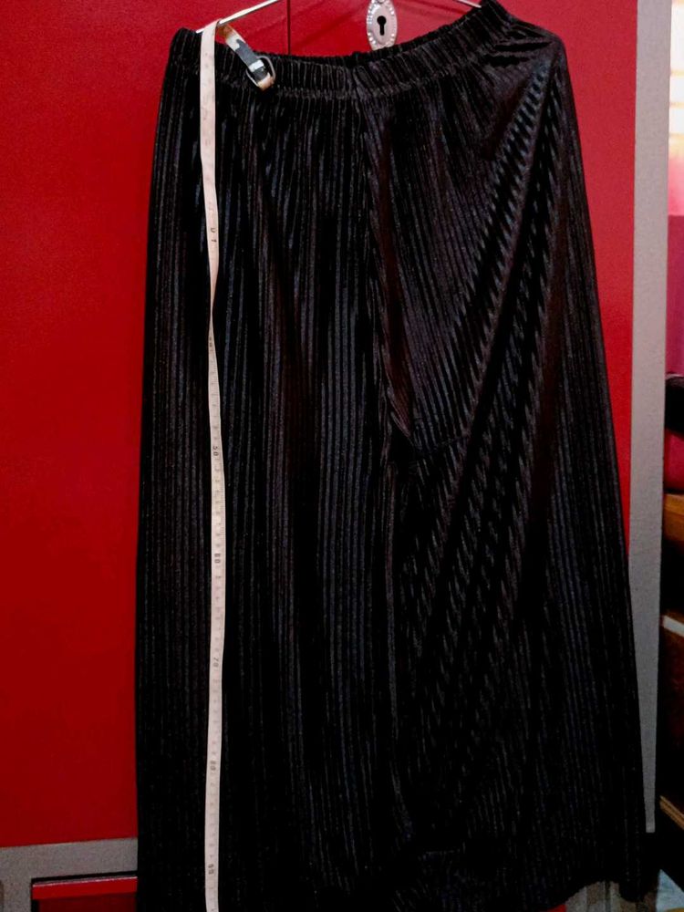 Black Wide Leg Plazo Cum Skirt