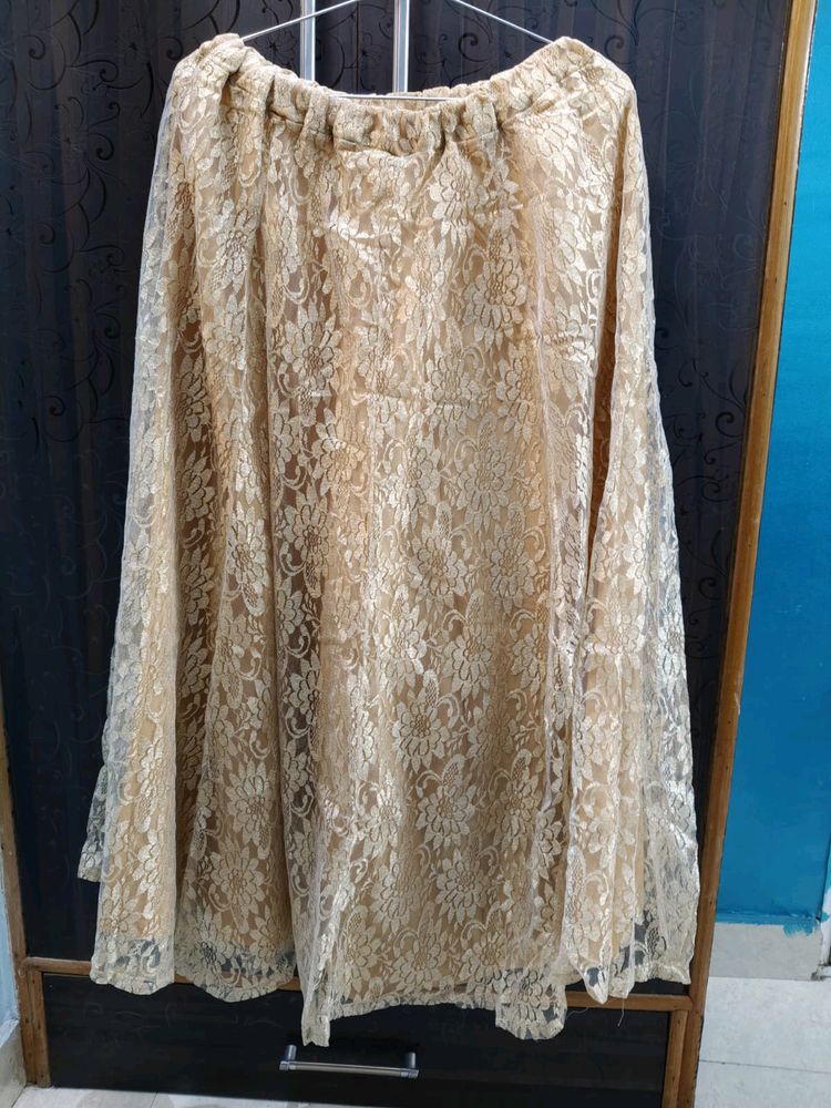 🔥Price Drop 🔥Heavy Flare Golden Ethnic Skirt