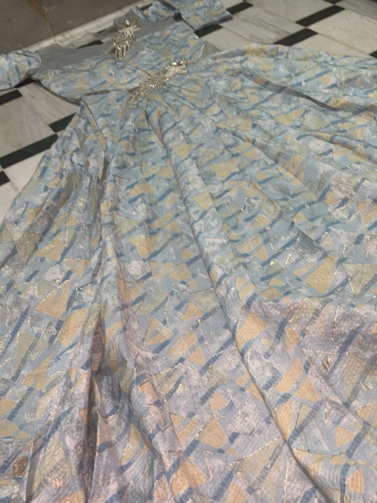 Elisha Blue and Gold Dress Gown