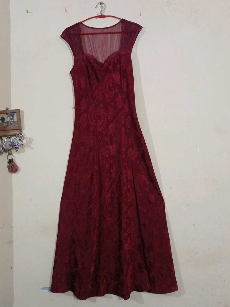 Elegant Maroon Maxi Dress