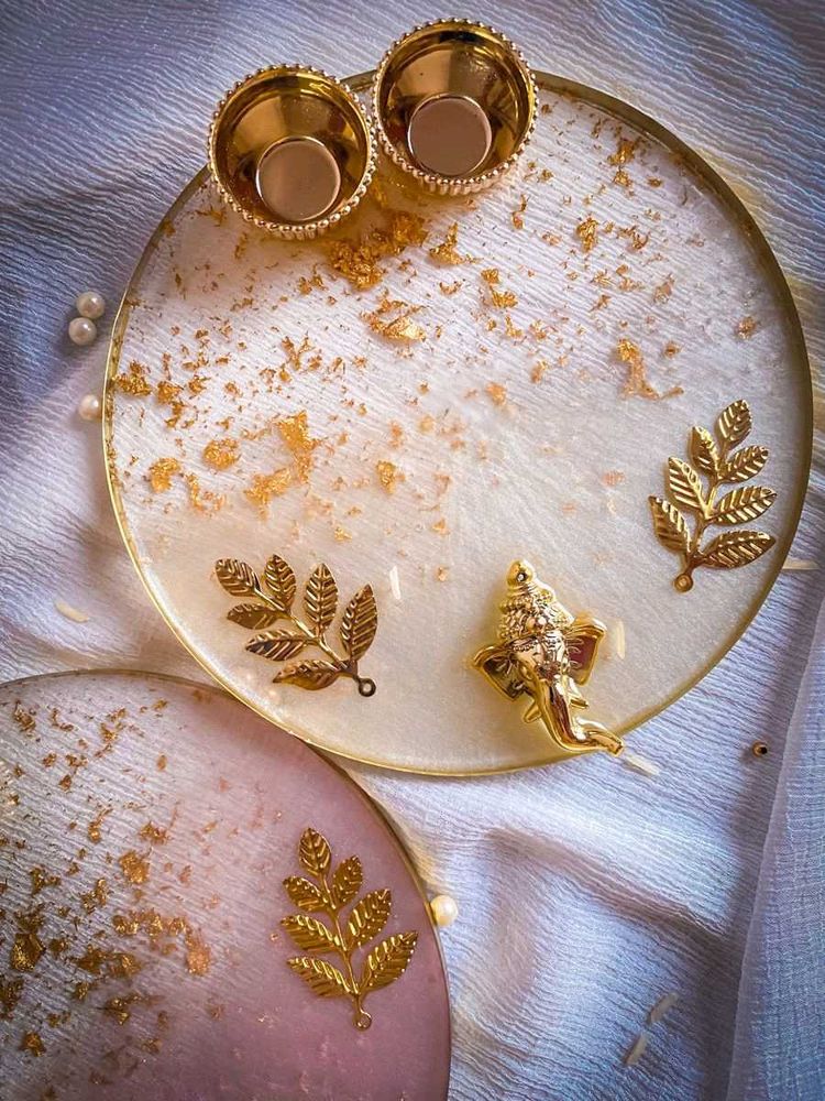 Decorative Resin Pooja Thali Set