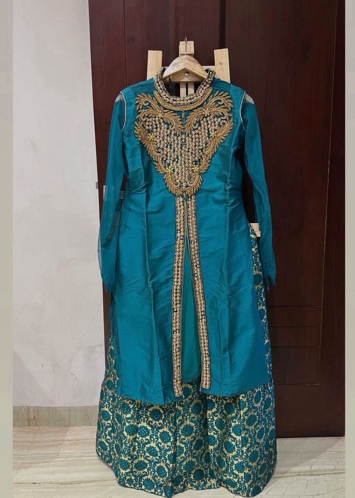 New Embroidered Teal Kurta Set
