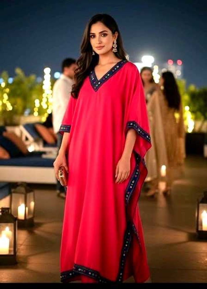Red Embellished Kaftan ❤️