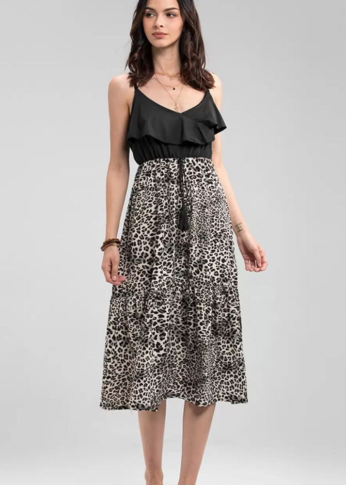 Leopard Print Midi Dress