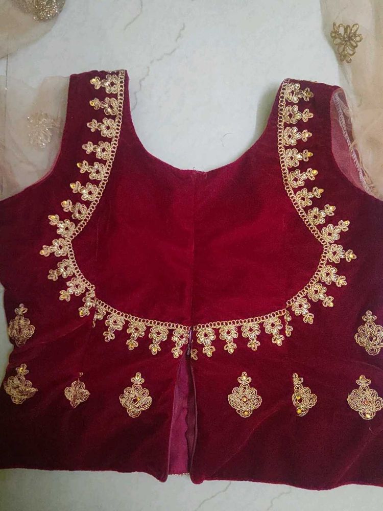 Maroon Embroidery Lehanga And Blouse