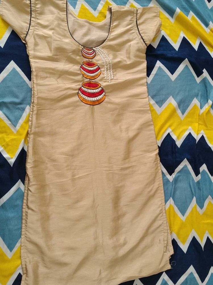 Beige Coloured Kurti Top