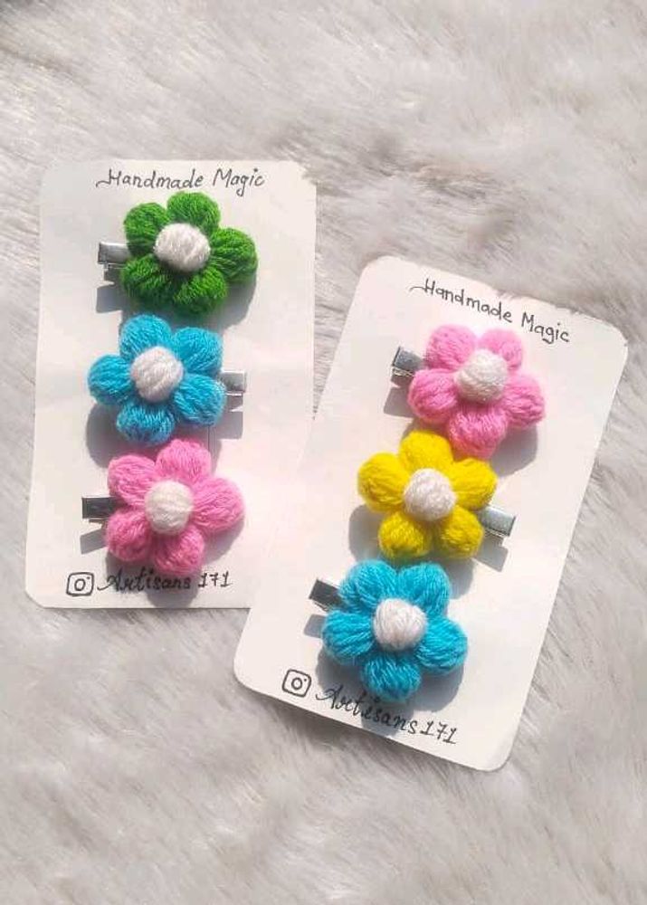 Flower Hair Clips - Set of 3