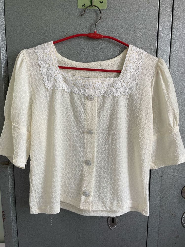 Lace Trimmed Top