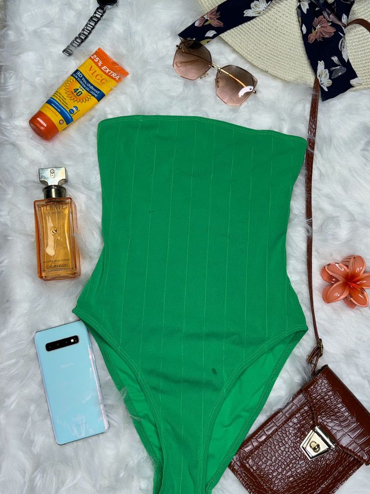 Green Striped Bodysuit