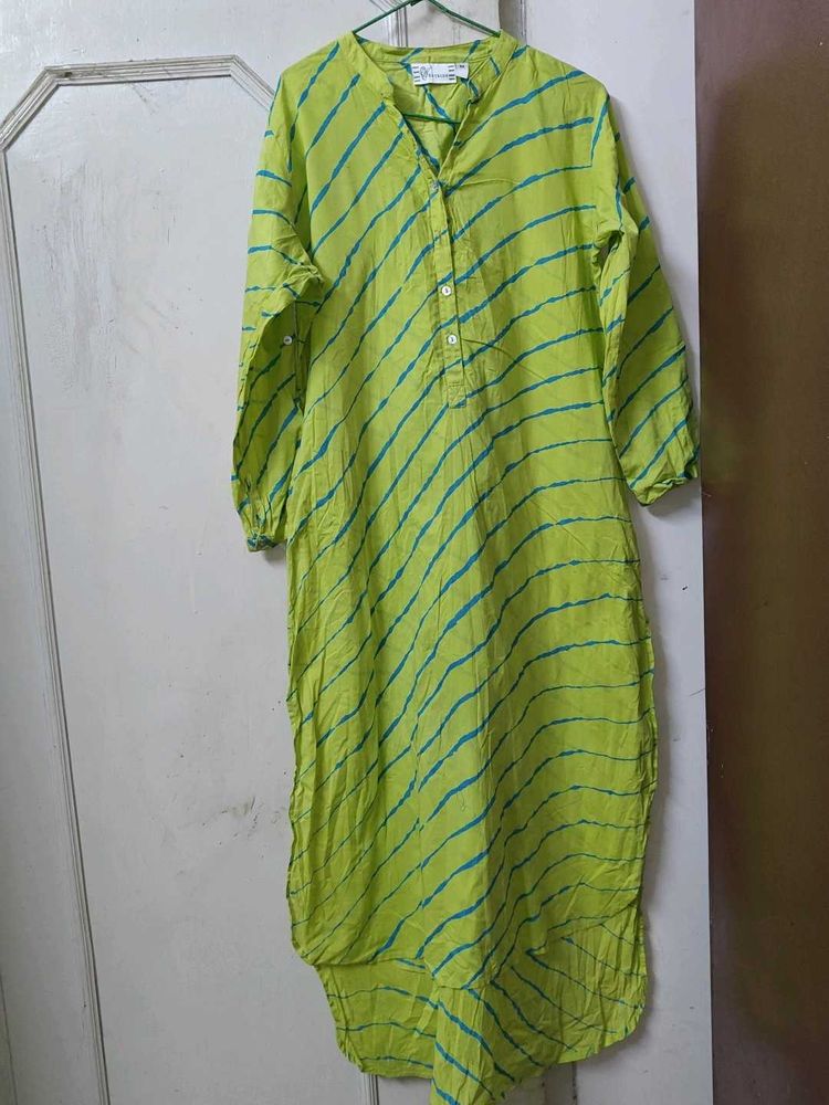 Westside Lehriya Printed Green Long Kurta