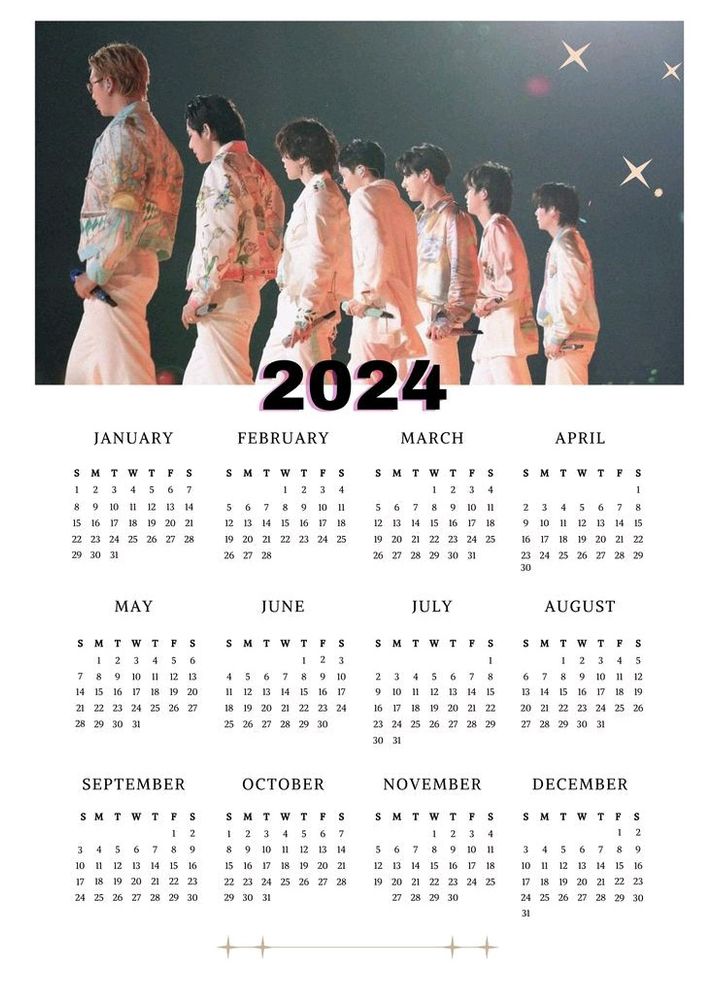 BTS Calender print Out Poster