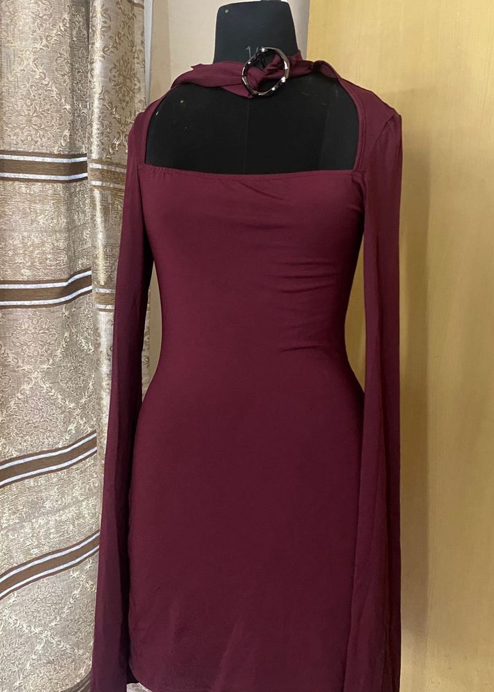 New Me NecknBelt Detail Bodycon Dress